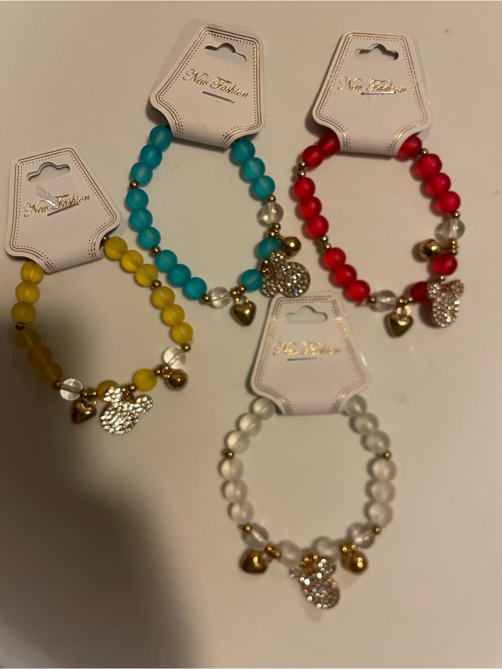 Mickey Mouse Charm Bracelet Bundle: 4 Bracelets